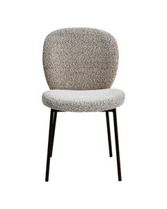 Chaise repas effet laine bouclette grise