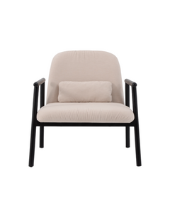 Fauteuil avec accoudoir en tissu beige