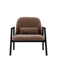 Fauteuil avec accoudoir en tissu taupe