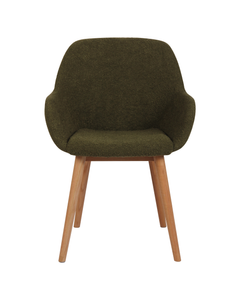 Chaise repas effet laine bouclette kaki