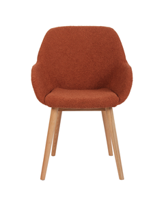 Chaise repas effet laine bouclette Terracotta