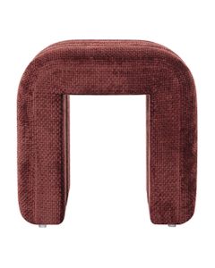 Pouf tissu chenillé Bordeaux