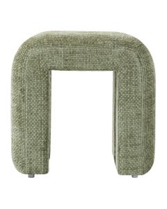 Pouf tissu chenillé vert amande