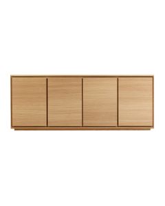Meuble bas 4 portes placage chêne naturel