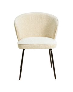 Chaise repas effet laine bouclette sable