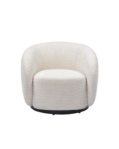 Fauteuil pivotant en tissu effet bouclette  beige