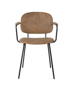 Fauteuil tissu effet daim marron foncé