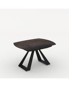 Table céramique AZOURA 130-190x100cm pivotante noir mat effet métal