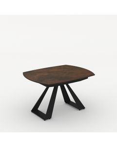 Table céramique AZOURA 130-190x100cm pivotante effet métal rouille mat