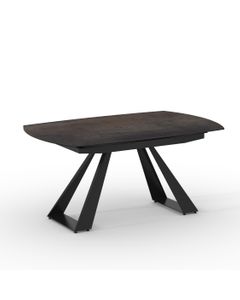 Table céramique AZOURA 160-240x100cm pivotante noir mat effet métal