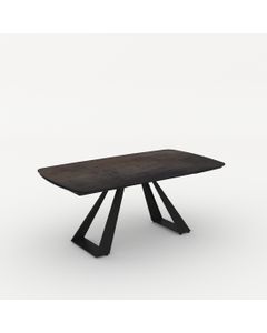 Table céramique AZOURA 180-260x100cm extensible noir mat effet métal