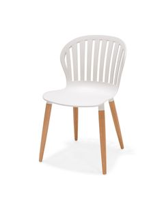 Chaise repas outdoor plastique recyclé blanc
