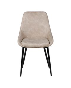 Chaise tissu effet daim beige