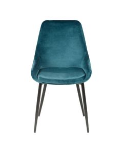 Chaise en velours bleu