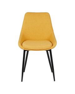Chaise en tissu jaune moutarde