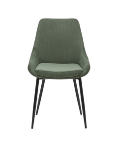 Chaise en velours côtelé vert kaki