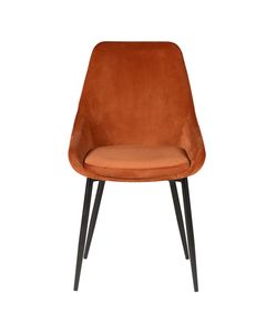 Chaise en velours cognac