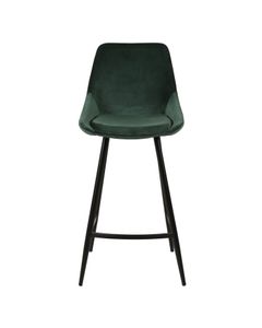 Chaise hauteur plan de travail velours verte foncée