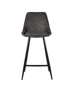 Chaise snack tissu effet daim gris foncé
