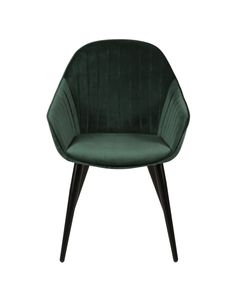 Fauteuil velours vert foncé
