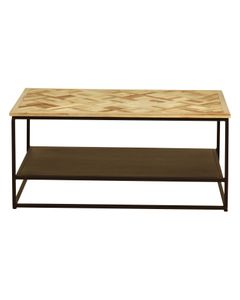 Table basse teck recyclé 90cm noir