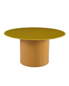 Table basse 80 cm en verre jaune