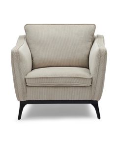 Fauteuil velours côtelé beige