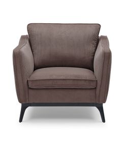Fauteuil velours côtelé chocolat