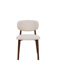 Chaise repas tissu beige - pied foncé