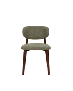 Chaise repas tissu vert fonce - pied foncé