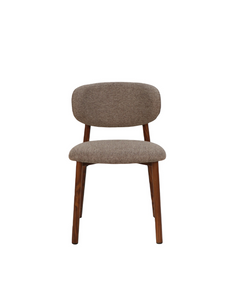 Chaise repas tissu marron - pied foncé