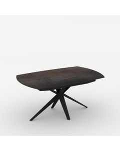 Table céramique ELIOS 130-190x100cm pivotante noir mat effet métal