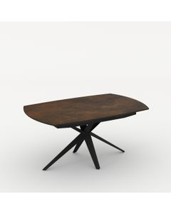 Table céramique ELIOS 130-190x100cm pivotante effet métal rouille mat