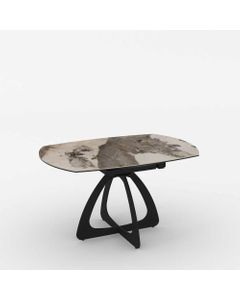 Table céramique GALIA 135x90 (Diam135)cm pivotante Pandora brillant