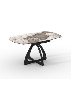 Table céramique GALIA 150x90 (Diam150)cm pivotante Pandora brillant