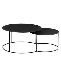 Tables basses gigognes métal noir 115cm