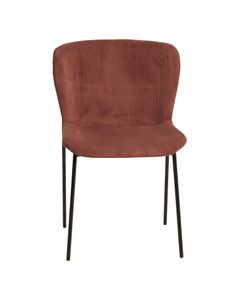 Chaise repas velours côtelé rouge