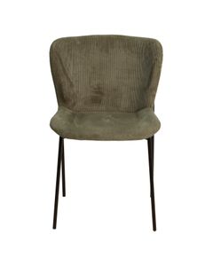 Chaise repas velours côtelé vert amande