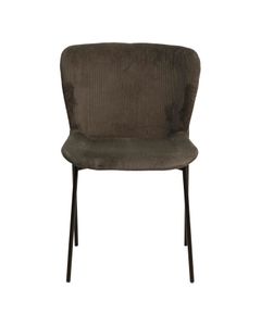 Chaise repas velours côtelé gris foncé