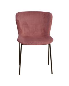 Chaise repas velours côtelé rose