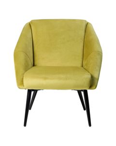Fauteuil velours ocre