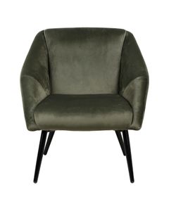 Fauteuil velours vert foncé