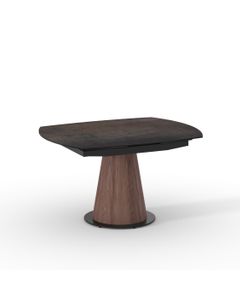 Table céramique IKONOS 130-190x100cm pivotante noir mat effet métal