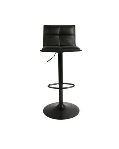 Chaise snack PU noir et pied piston noir