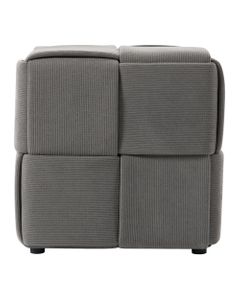 Pouf velours côtelé gris