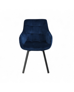 Chaise repas pivotante velours bleu