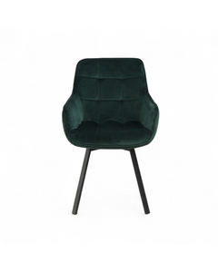Chaise repas pivotante velours vert foncé