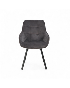 Chaise repas pivotante velours gris