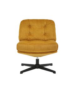 Fauteuil pivotant velours côtelé miel