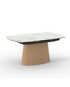 Table céramique KASTOS 160-240x100cm pivotante Carrara or brillant